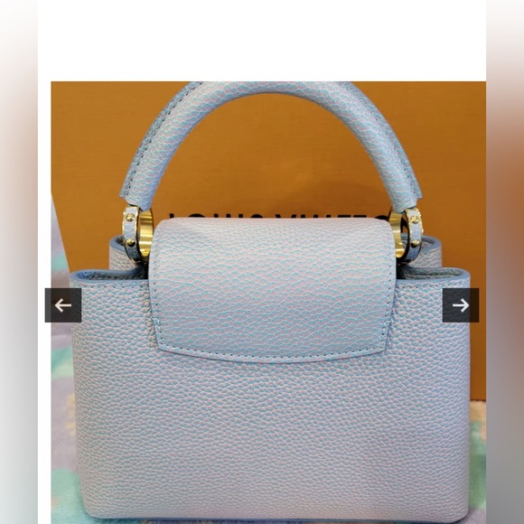 BRAND NEW AUTHENTIC CAPUCINES LOUIS VUITTON PURSE! RARE LILAC-BLUE-PINK color - Picture 2 of 15